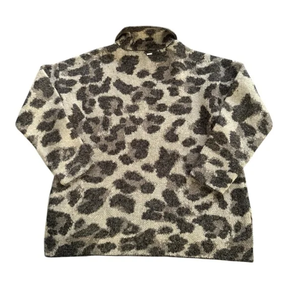 DKNY Animal Print Fuzzy Knit Sweater - Picture 2 of 4